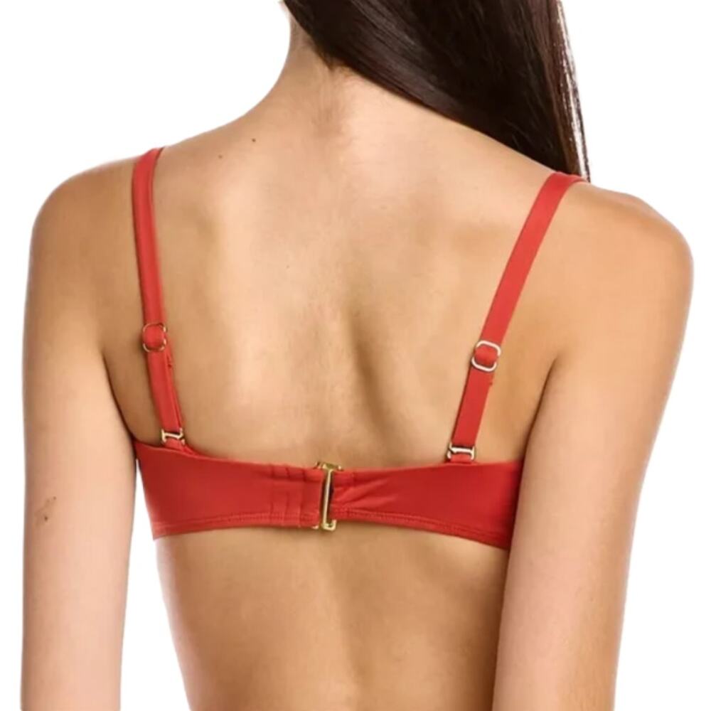 Andie Red Bikini Top Adjustable Straps Cartagena Bandeau Size Small - Picture 2 of 7